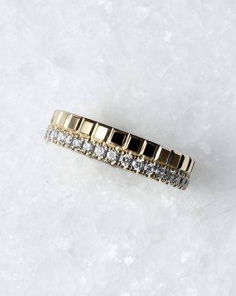 Side Row Choco, 5mm x 1,70mm, veľ. 52 žlté Au 585/1000 + 28ks 1,50mm lab. diamantov